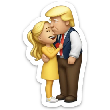trump kissing his daughter, positivity, inclusiveness sticker