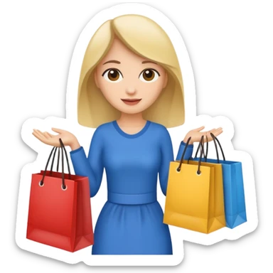 woman holding shopping bags sticker