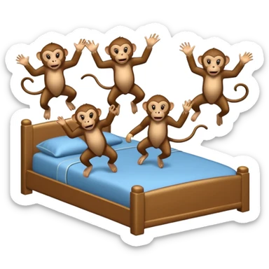 Cinco monitos salta en la cama uno se cayó se golpeó la cabeza sticker