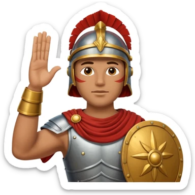 an ancient roman republic soldier doing the iconic ancient roman salute sticker