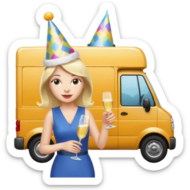 CAN I USE THE SAME IMAGE BUT WITH A MOVING VAN IN THE BACKGROUND sticker