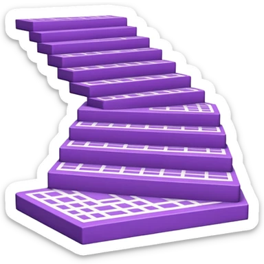 42-foot purple steps in floor map with lines no stairs sticker