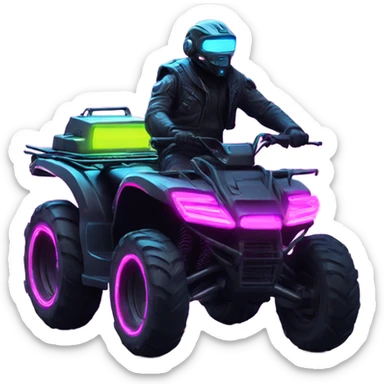 cyber punk atv neon sticker
