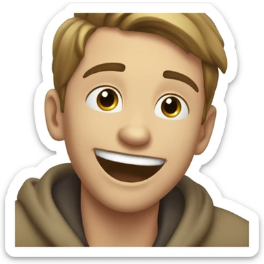  expression of happiness but the smile isn’t that Big because the person is a bit shy and embarrassed even though they are really happy they are not used to the compliment ￼ sticker