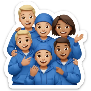 Cholos vestidos de azul con ropa ancha sticker