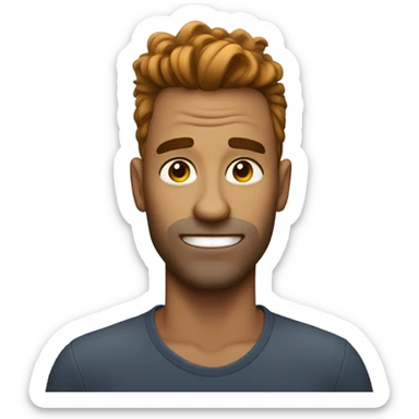 35 years old man with rad hair sticker