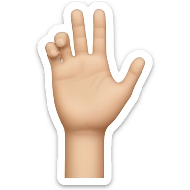 A hand with the thumb and ring finger down only sticker