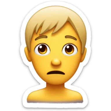 Sad face cracked sticker