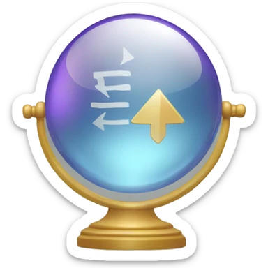 crystal ball with a "reroute" symbol sticker