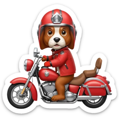extremely angry bassett hound on a motorcycle sticker