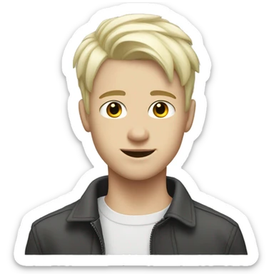 platinum blonde short hair white skin teen male sticker