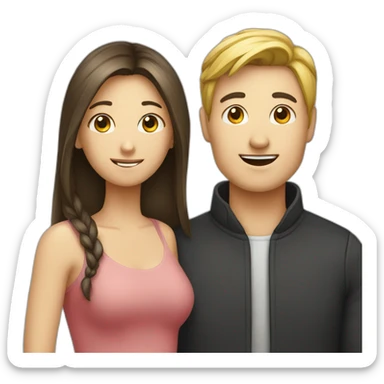 Couple with a european and a chinese sticker