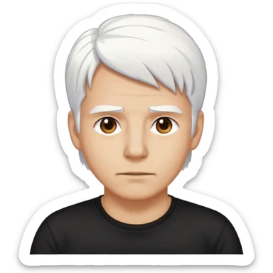 A character from jujutsu kaisen with white hair with black t-shirt saying "nah I'd win" sticker
