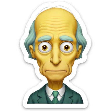 Mr. Burns, simpson, yellow skin tone, very very very long nose. complete yellow sticker