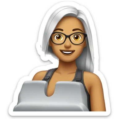 My wife in an airport lounge sticker