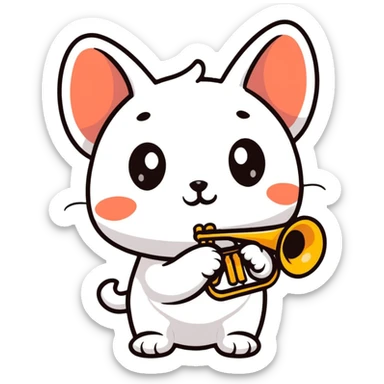 Cute creature with trumpet-shaped ears sticker