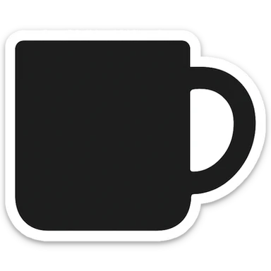 simple black mug icon sticker