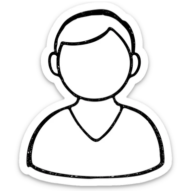 hand-drawn outlined icon of a client or customer, sketchy lines sticker