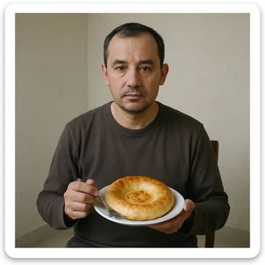 sartarosh xonada shunchaki tarelka v vilka ushlab utirsin tarelkada esa faqat uzbekcha non bulsin kayfiyati xam urtacha bulsin xursan bob ketmasin sticker