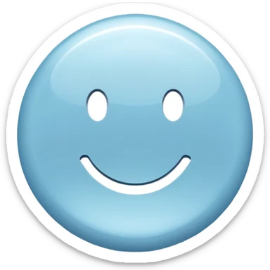 round pastel blue button with slight shine sticker