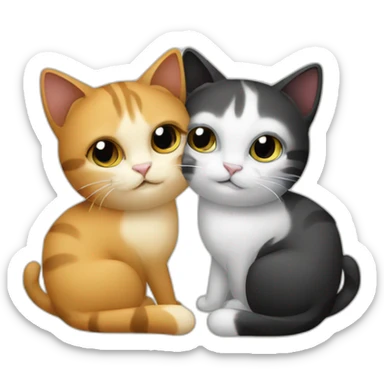 Two cats yin yang sticker