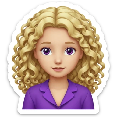A blonde long cute curly hair make a really everything purple sticker