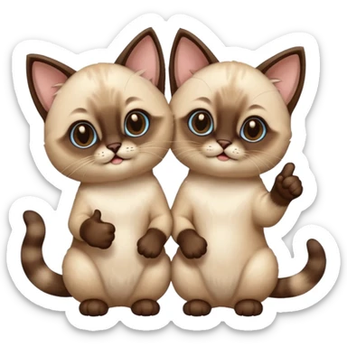 siamese kittens giving thumbs up sticker
