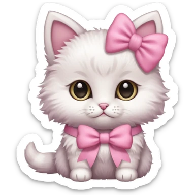 Baby cat have🎀and like pinterest drawing soft and cutie sticker