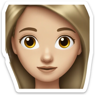 18 year old white girl with brunette hair and blue eyes sticker