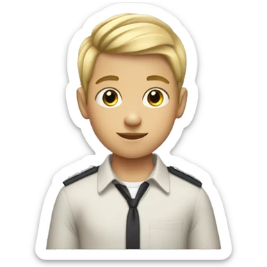 11 year old boy with kinda short hair with blond middle part  sticker