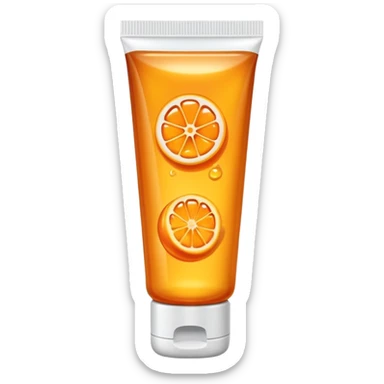 a skincare tube with orange honey inside sticker