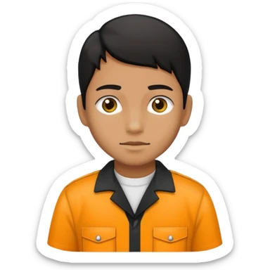 Humain avec une tenue de prisonnier noir et jaune  sticker