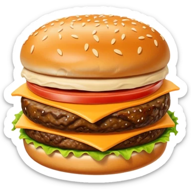 change the perspective angle to 5–20° gentle bird’s-eye angle of these chees burgur  sticker