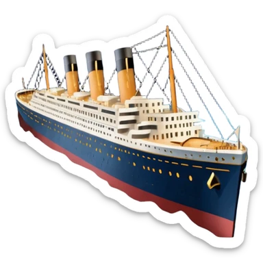 Make the Titanic sinking in the front In splits In the middle sticker