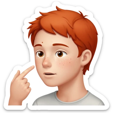 A boy showing right cheek to her mother asking for a gentle playful slap only boy no picture of mother included in emoji
Give side view of right cheek sticker