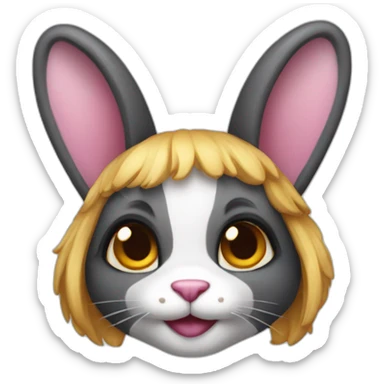 Harlequinn bunny sticker