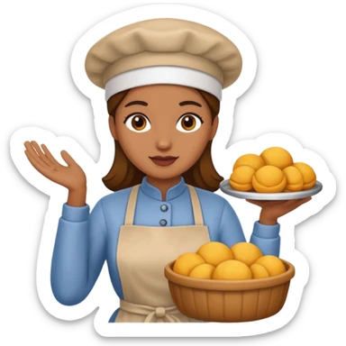 baker woman medium skin tone sticker