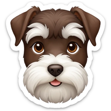 Chocolate and white schnauzer sticker