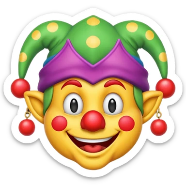 funny jester emoji sticker
