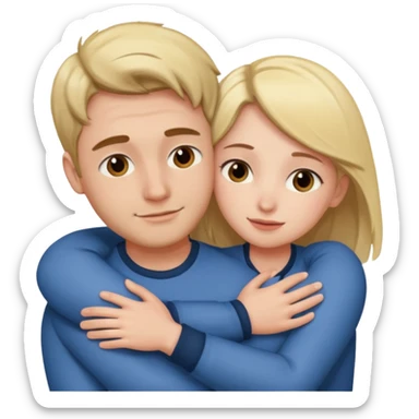 Create a man hug his girlfriend from front sticker