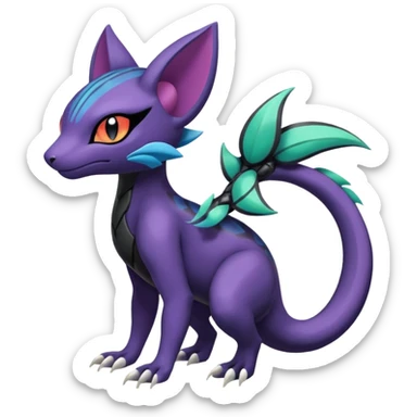 Meloetta-Purrloin-Salandit-Nargacuga-Pokémon-Fakémon-fusion-hybrid-creature sticker