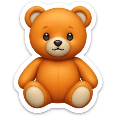Orange teddy bear  sticker