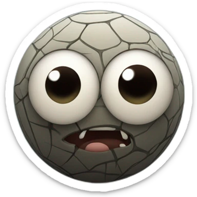 3d sphere with a cartoon Cave Spider skin texture with big thoughtful eyes sticker