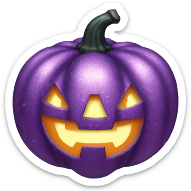 Lilac sparkle jack o lantern  sticker