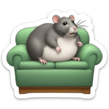 fat busy sofa rat sticker