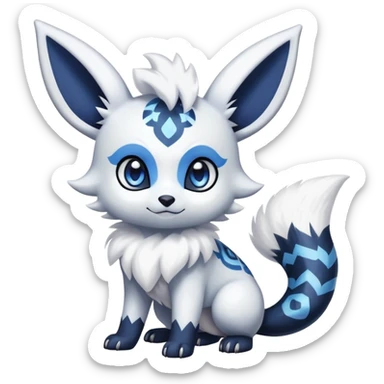 Shiny Cute Adorable Umbreon-Absol-Meowstic-Hybrid-Creature with pattern-markings sticker