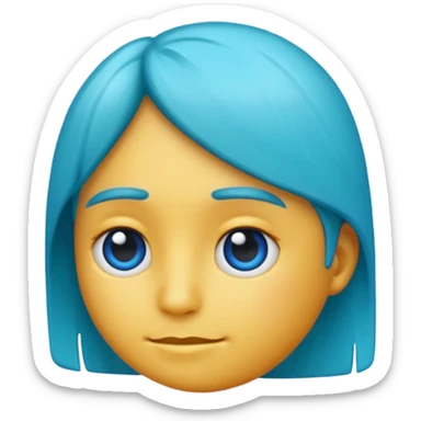 A profile imogi that is blue and aqua color and with lot of texxture sticker