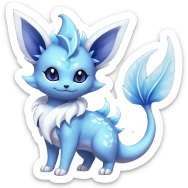 Nebulae Noibat-Vaporeon-Meowstic-Fakémon-hybrid-creature (full body)  sticker