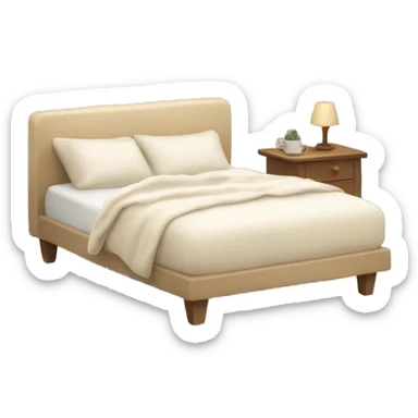 White and beige cosy bed  sticker