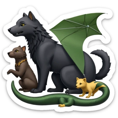 Fai emoji su ognuno di questo personaggi del libro della giungla: Akela, Bagheera, Baloo, Kaa, fratel Bigio, Raska, Rama, Ikki, Chill e Mang sticker